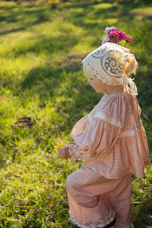 Cherry Blossom top - Pink Gingham - PRE ORDER