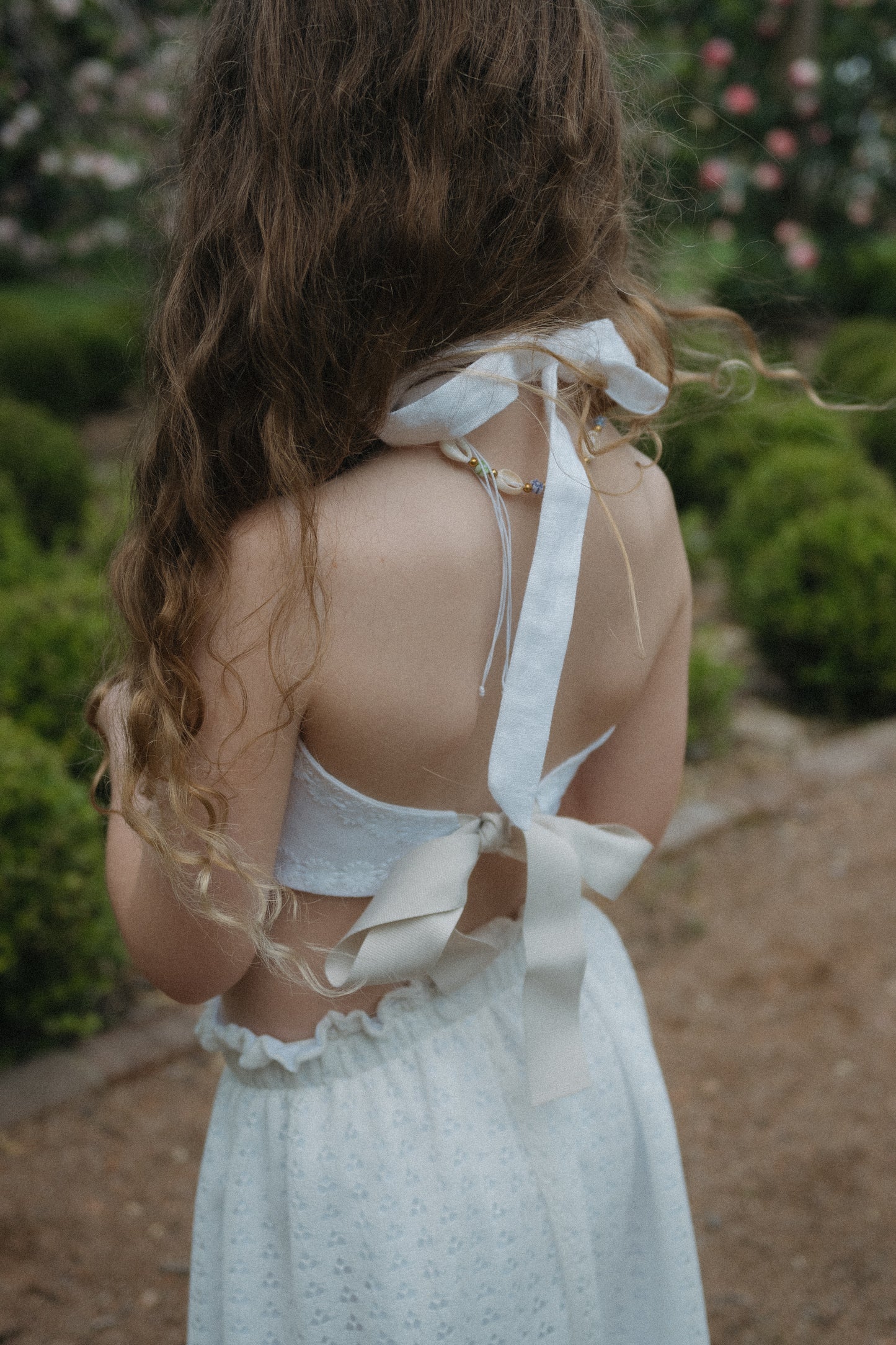 Daisy Chain Bandeau Top White
