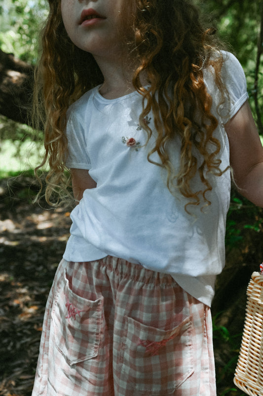 Rosebud Puffed Sleeve T shirt