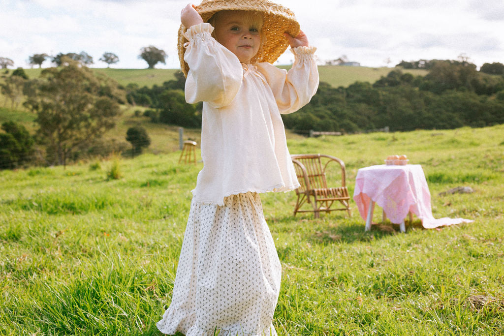 Flower child top - Tea stained - PRE ORDER