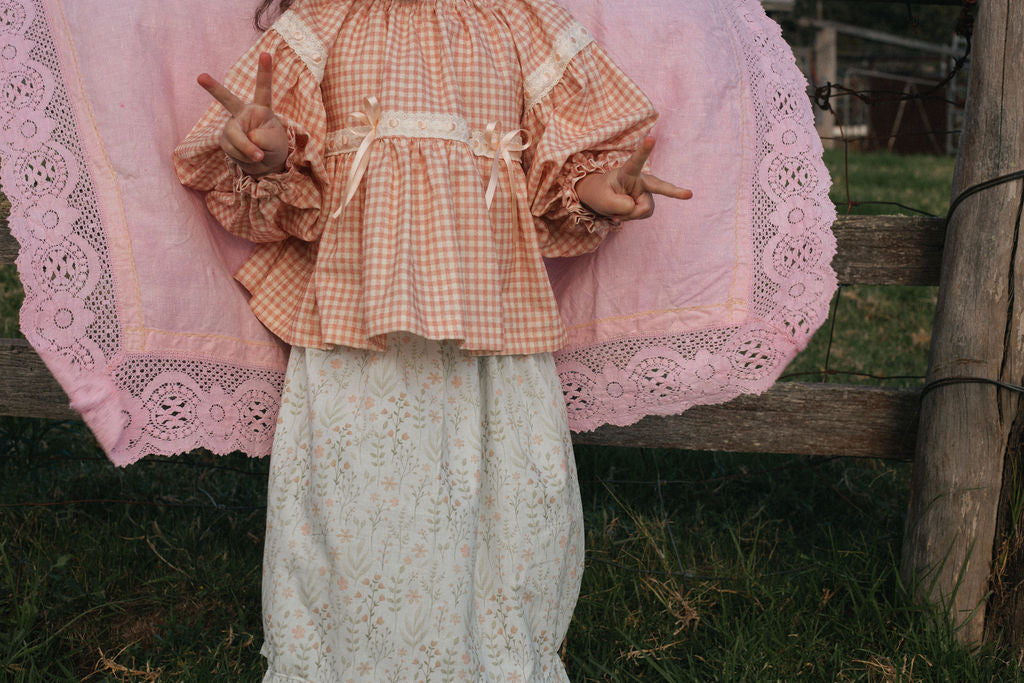 Cherry Blossom top - Pink Gingham - PRE ORDER