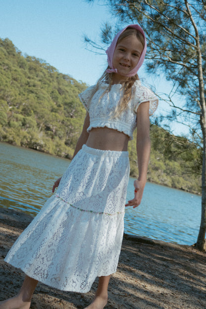 White Dahlia Tiered skirt - Pre Order Jan 10