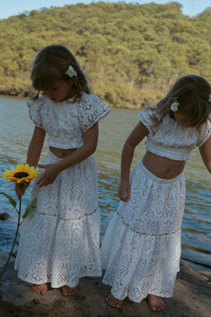 White Dahlia Tiered skirt - Pre Order Jan 10