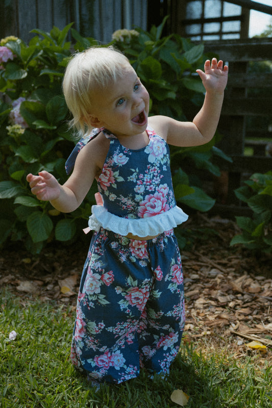 Floral Garden navy long pant